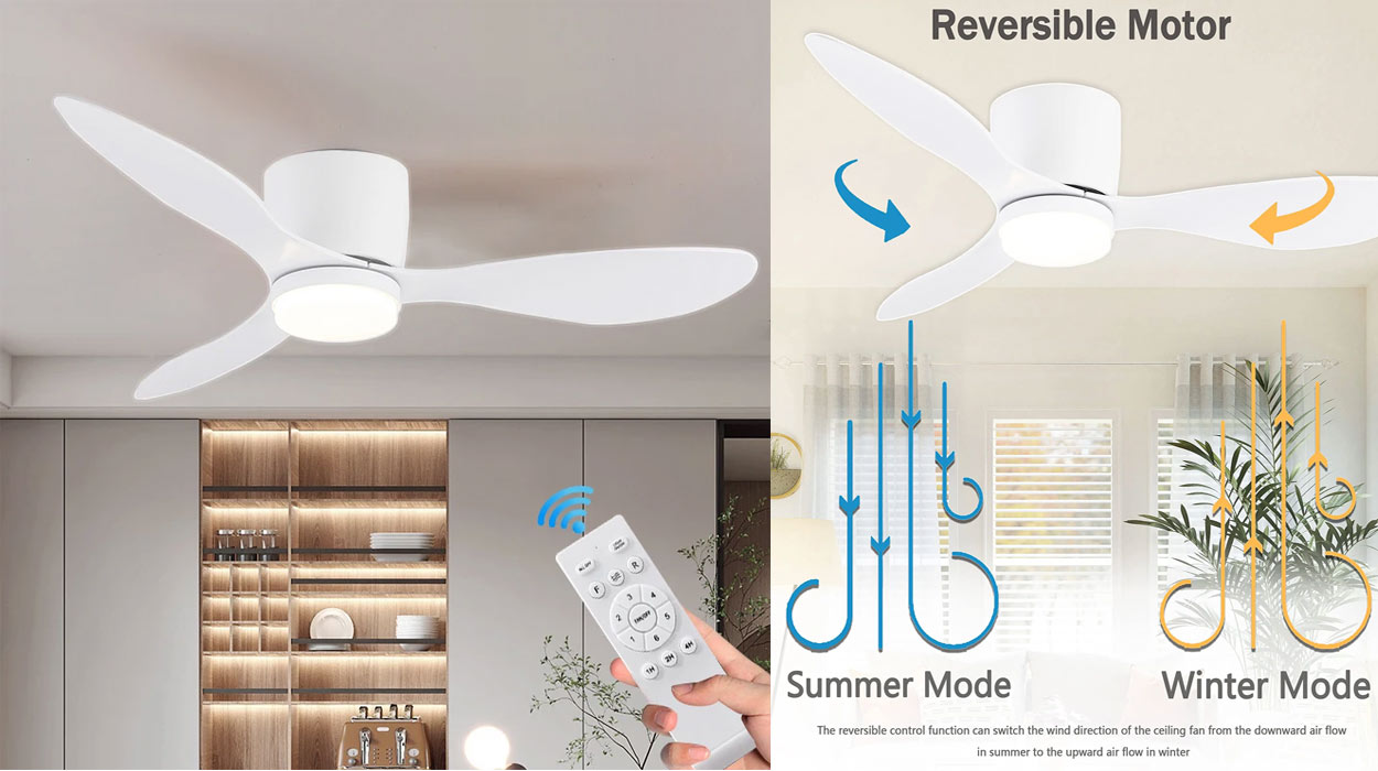 Chollo Ventilador de techo Iralan con luz LED y 6 velocidades por sólo 55,69€ con cupón y envío gratis (-72%)