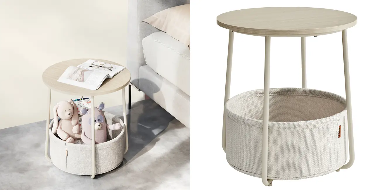 Esta mesa auxiliar SONGMICS de estilo nórdico y espacio extra de almacenaje cuesta menos de 33€ en Amazon