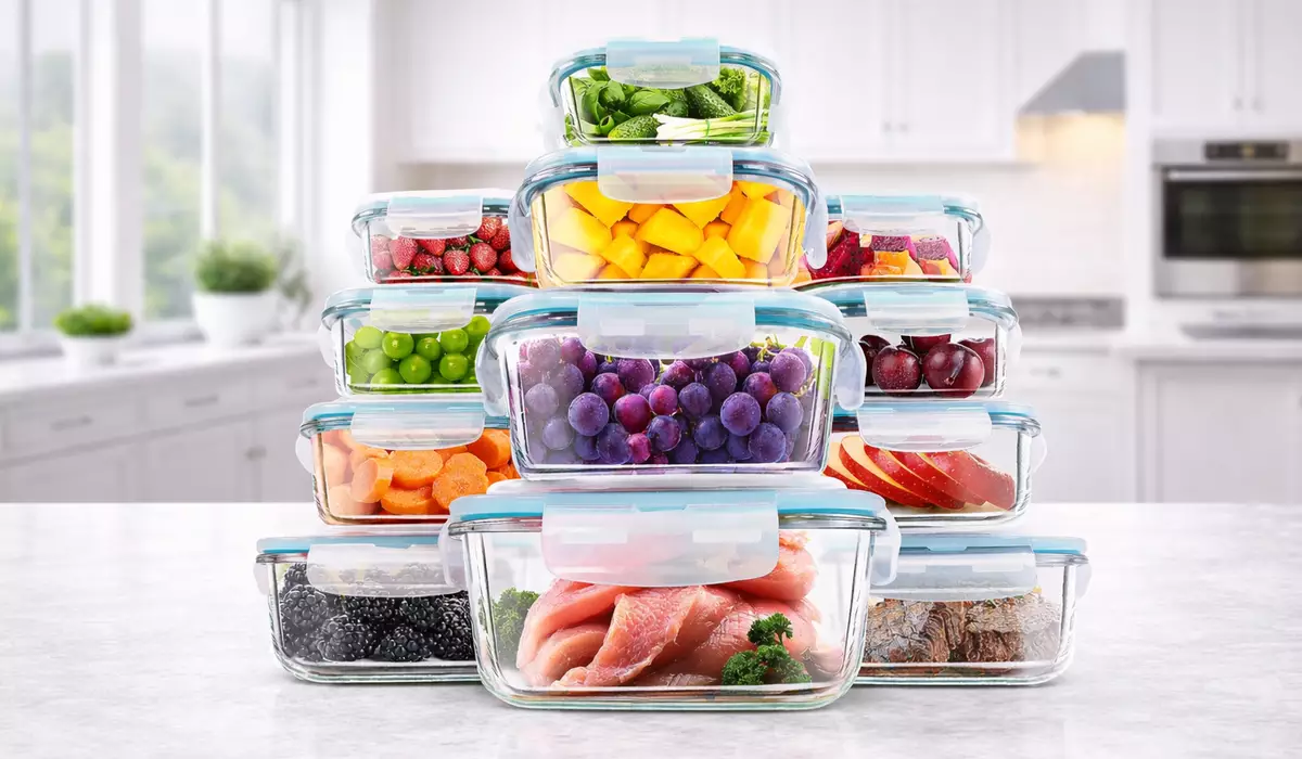 Chollo Pack de 12 recipientes de vidrio KICHLY con tapa hermética, aptos para microondas y lavavajillas, sin BPA por sólo 34,18€ con envío gratis (-17%)