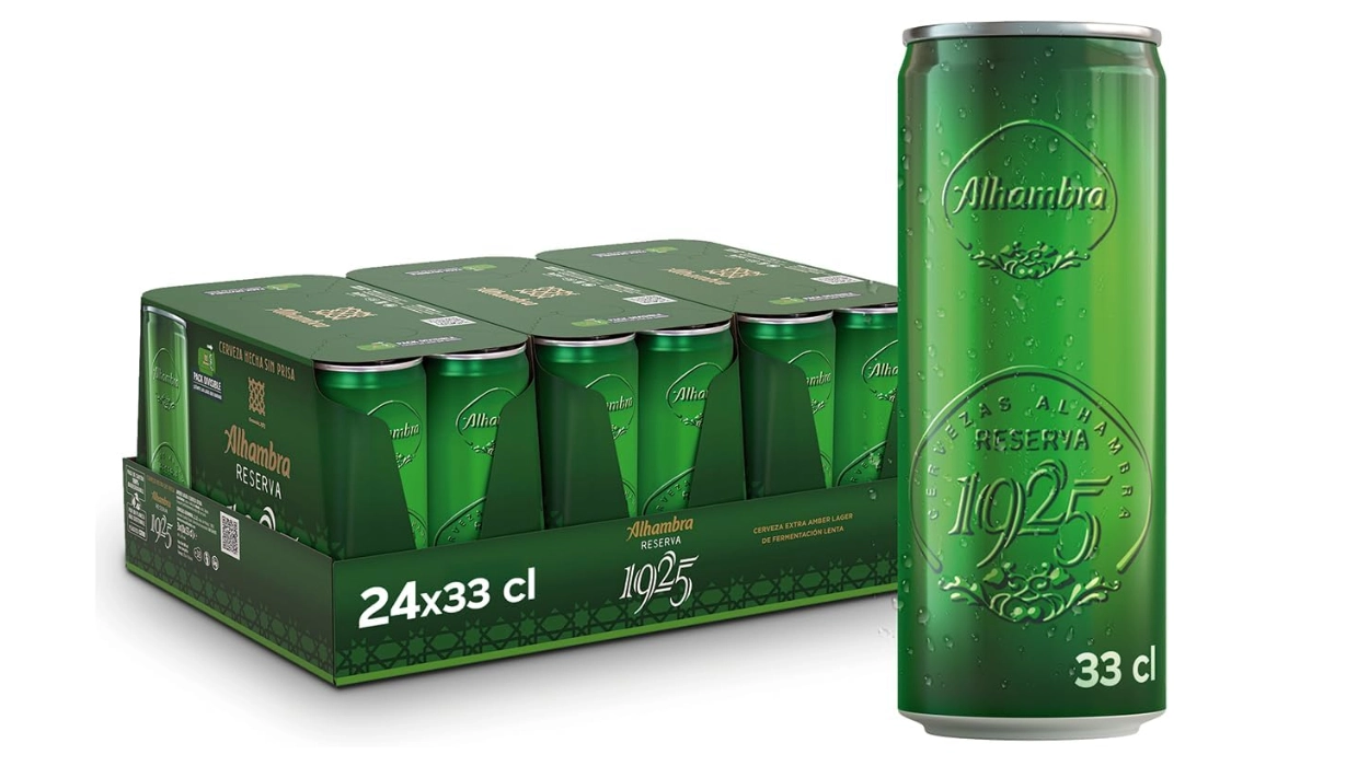 Chollo Pack de 24 latas de cerveza Alhambra Reserva 1925 de 33 cl por sólo 22,80€ (-25%) ¡0,95€ cada lata!