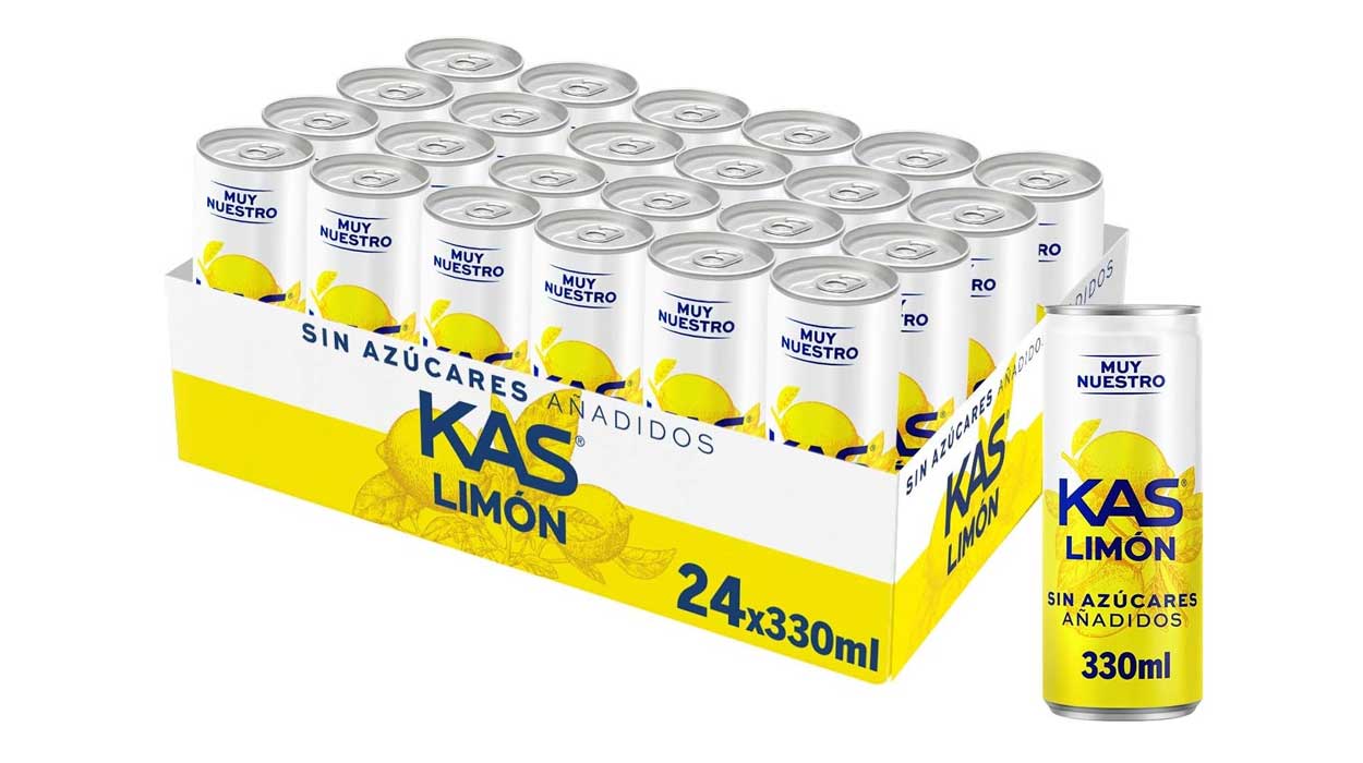 Chollo Pack de 24 latas de Kas Limón sin azúcares añadidos por sólo 11,64€ con descuento (-34%) ¡A 0,49€ la lata!