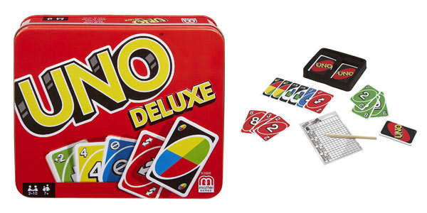 Chollo Juego de cartas UNO Deluxe en caja de lata por sólo 7,99€ (-47%)