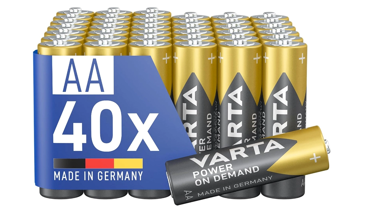 Chollo Paquete de 40 pilas alcalinas Varta AA por sólo 12,60€ (34% de descuento)