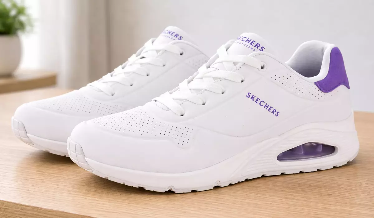 Chollo Skechers Uno Pop Back Purple Suede para mujer por sólo 35,95€ con envío gratis (60% de descuento)