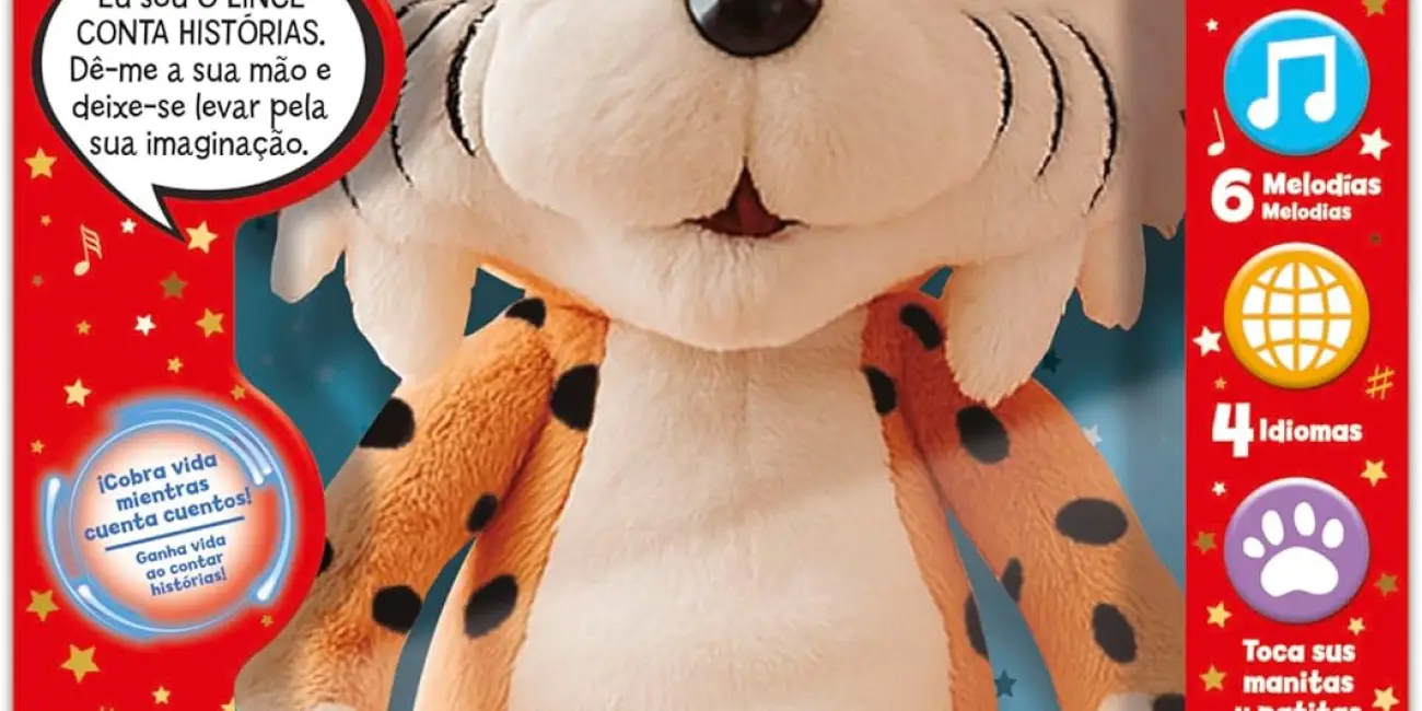 Chollo Peluche interactivo educativo Lince Cuentacuentos Educa con audiocuentos y música infantil por sólo 28,64€ (43% de descuento)