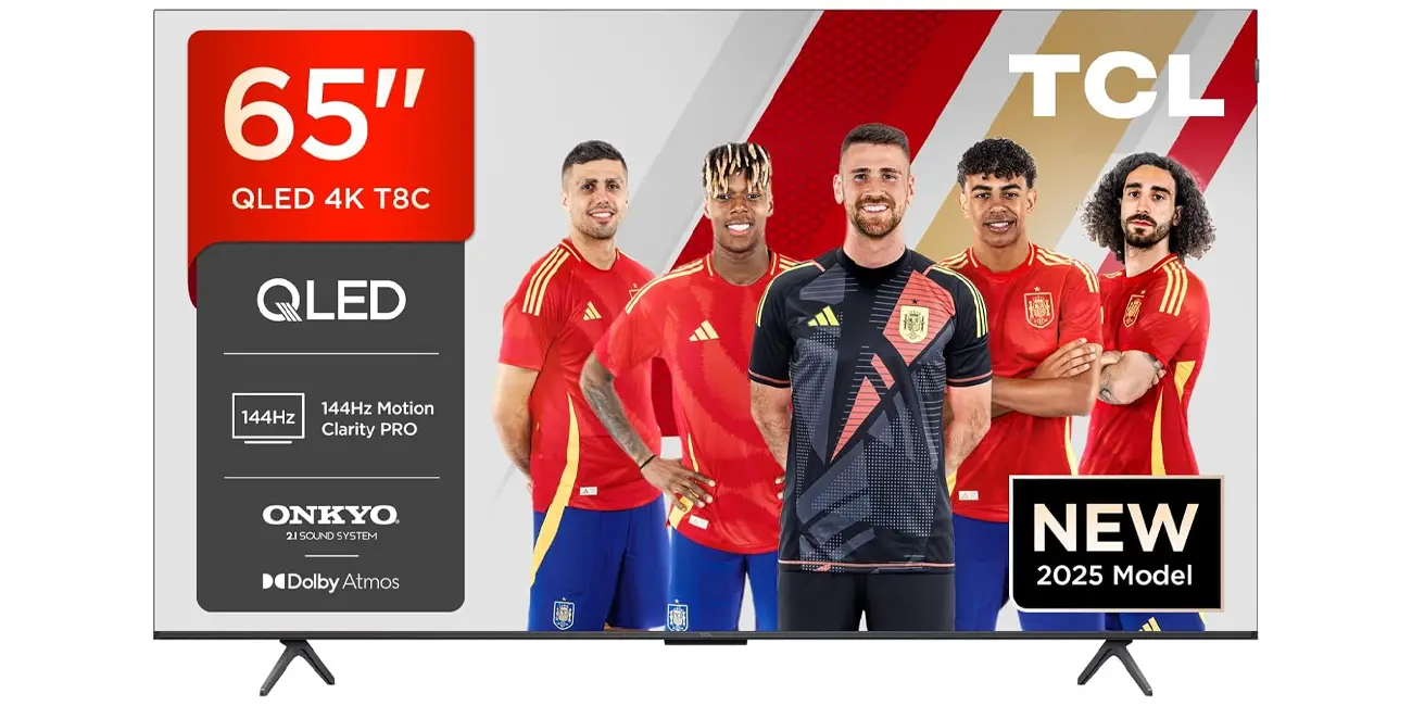 Chollo Smart TV QLED TCL 65T8C UHD 4K de 65” y 144Hz por sólo 479€ con envío gratis (-31%)