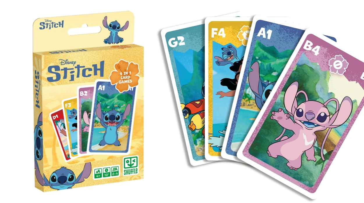 Chollo Juego de cartas Shuffle 4 en 1 de Stitch por sólo 3,61€ (34% de descuento)
