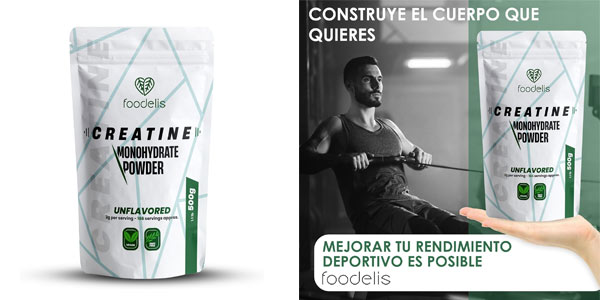 Chollo Creatina monohidratada Foodelis en polvo de 1 kg por sólo 14,95€ (32% de descuento)