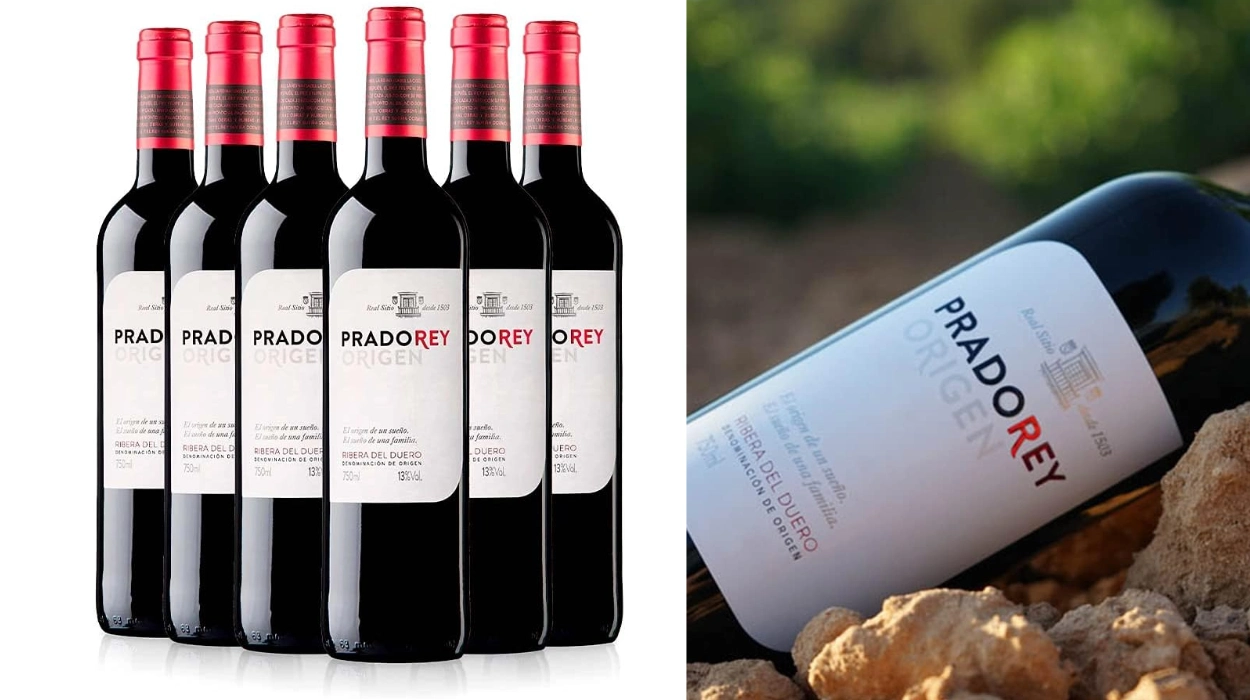 Chollo Pack x6 botellas de vino tinto tempranillo Pradorey Origen Roble Ribera del Duero de 75 cl por sólo 33,01€ y envío gratis con cupón (-26%) ¡5,50€ cada una!