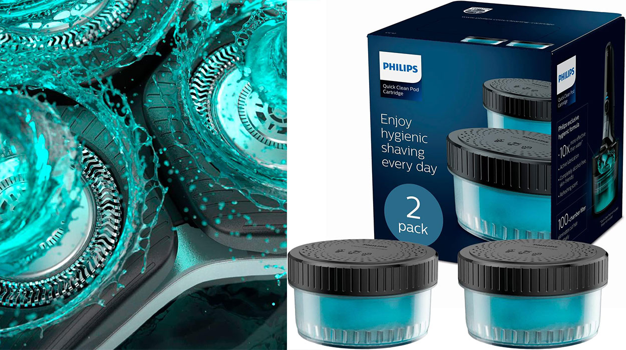 Chollo Pack de 2 cartuchos Philips Quick Clean Pod para afeitadora eléctrica por sólo 9,60€ con cupón (-37%)