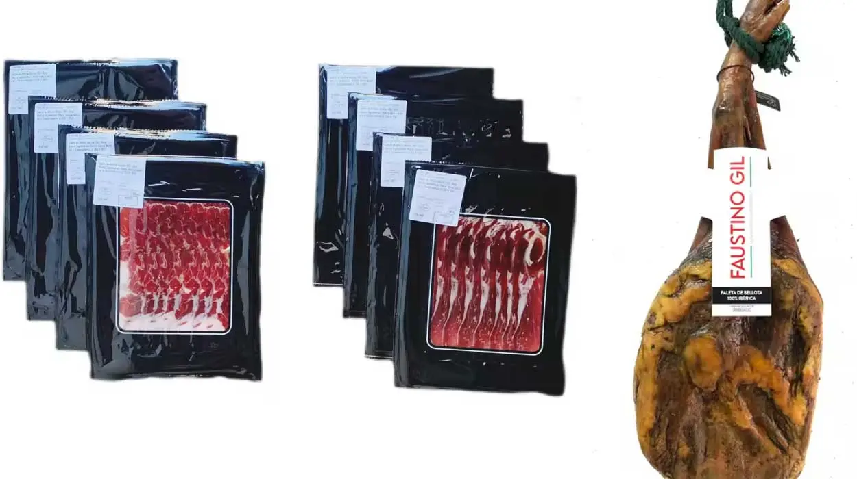 Disfruta de una paleta de Bellota Ibérica perfectamente loncheada con este lote de Faustino Gil al mejor precio