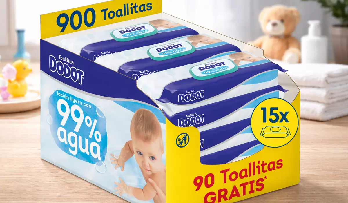 Chollo Pack x900 toallitas Dodot 99% Aqua (15 paquetes de 60) ¡0,02€ cada una! por sólo 23,14€ con envío gratis (-34%)