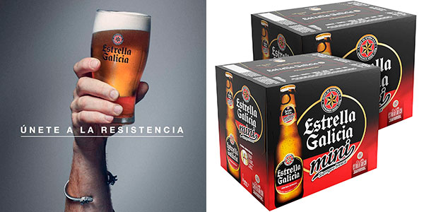 Chollo Pack x24 Estrella Galicia Especial Mini por sólo 10,99€ (-22%) ¡0,46€ el botellín!