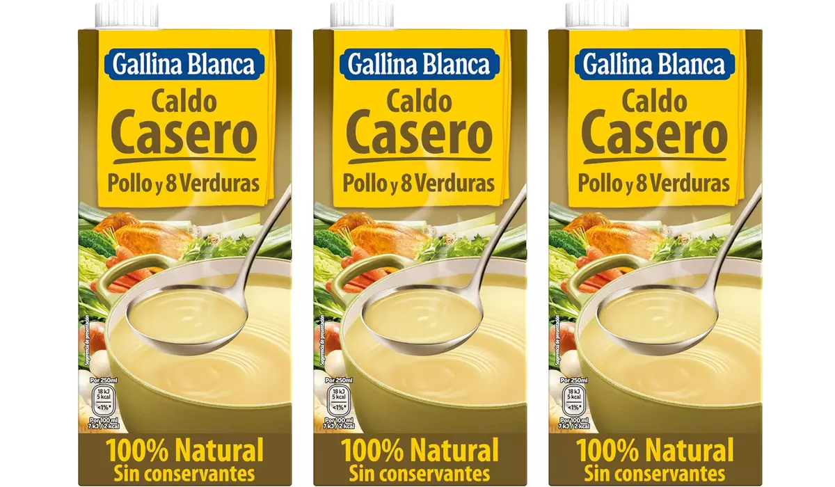 Chollo Pack x3 Caldo Casero de Pollo y 8 Verduras 100% Natural Gallina Blanca de 1L por sólo 3€ (-59%) ¡1€ cada brik!