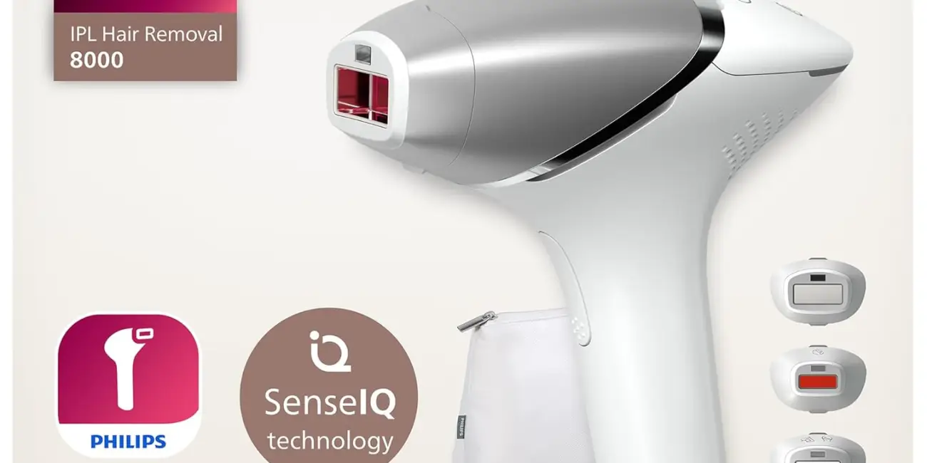Chollo Depiladora IPL Philips Lumea serie 8000 con tecnología SenseIQ y accesorios para cuerpo, cara y zonas de precisión por sólo 275€ con descuento al tramitar (-45%)