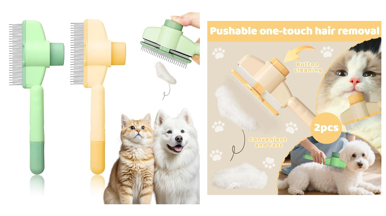 Cuida el pelo de tus mascotas con este pack de 2 cepillos autolimpiables que hoy están casi regalados en Amazon ¡2,10€ cada uno!