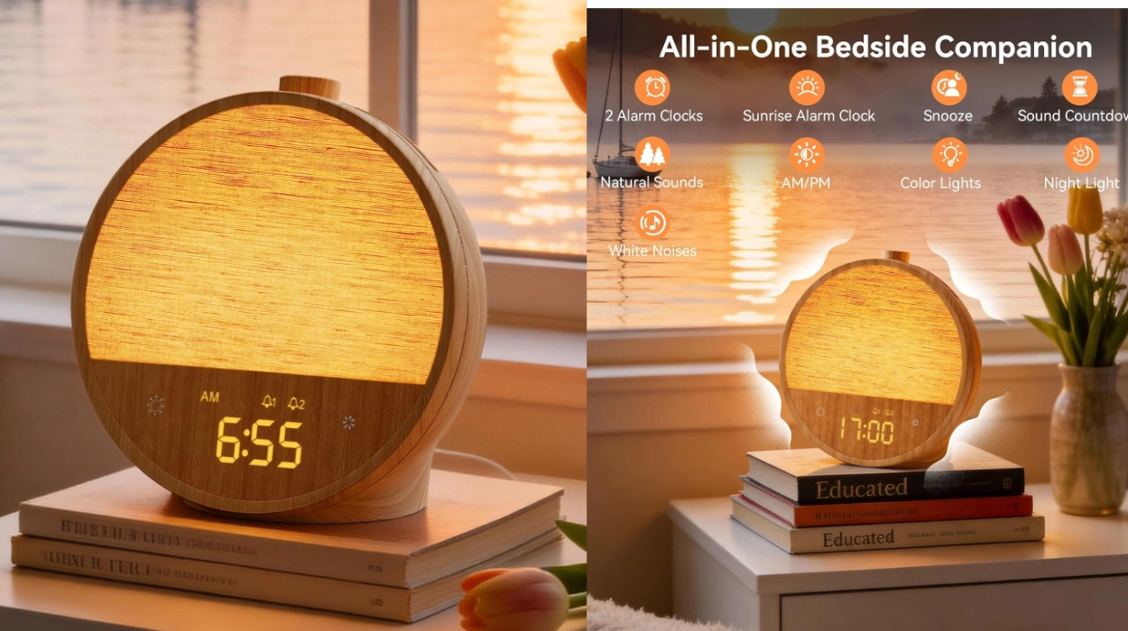 Despiértate de forma natural con este despertador con luz progresiva y sonidos relajantes que simula el amanecer