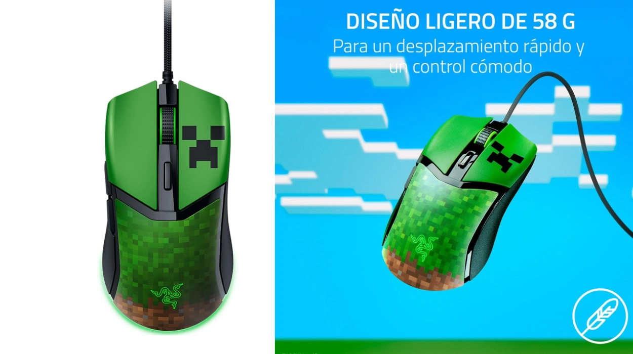 Chollo Ratón gaming Razer Cobra Minecraft Edition con sensor de 8.500 DPI por sólo 29,99€ con descuento automático (-50%)
