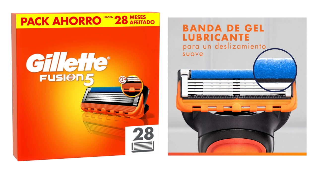 Afeitado para meses sin volver a comprar: Pack x28 recambios Gillette Fusion5 originales a precio mínimo (2,50€ cada uno)