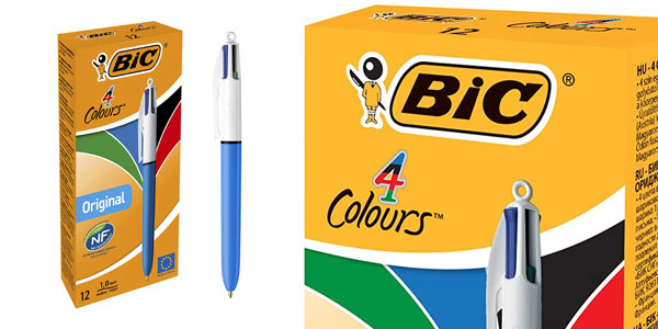 Chollazo Caja x12 Bolígrafos BIC 4 colores de punta media por sólo 9,80€ (57% de descuento)