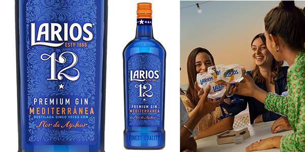 Chollo Ginebra Larios Mediterránea 12 Años por sólo 11,37€ (28% de descuento)