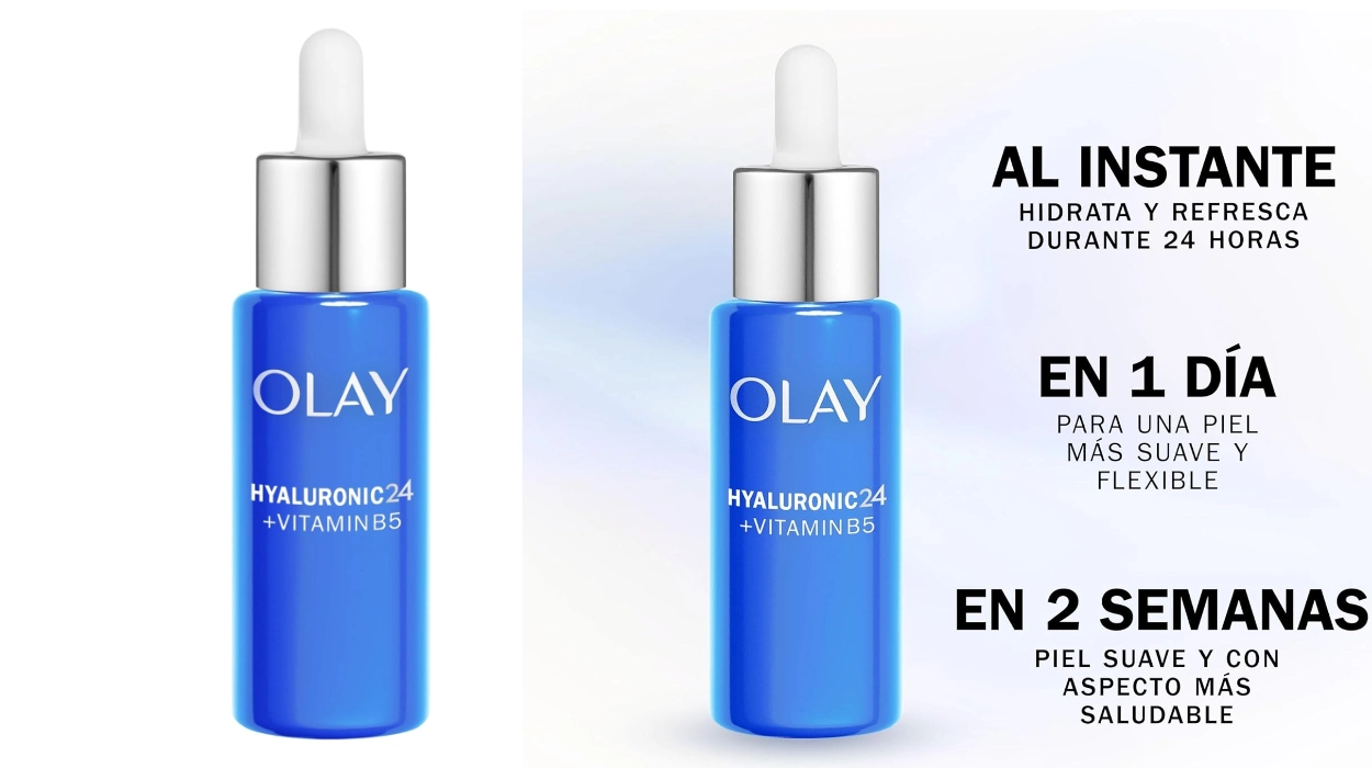 Este sérum Olay Hyaluronic 24 con ácido hialurónico es un tratamiento eficaz para conseguir una piel más suave y flexible por sólo 10,99€ (52% de descuento)