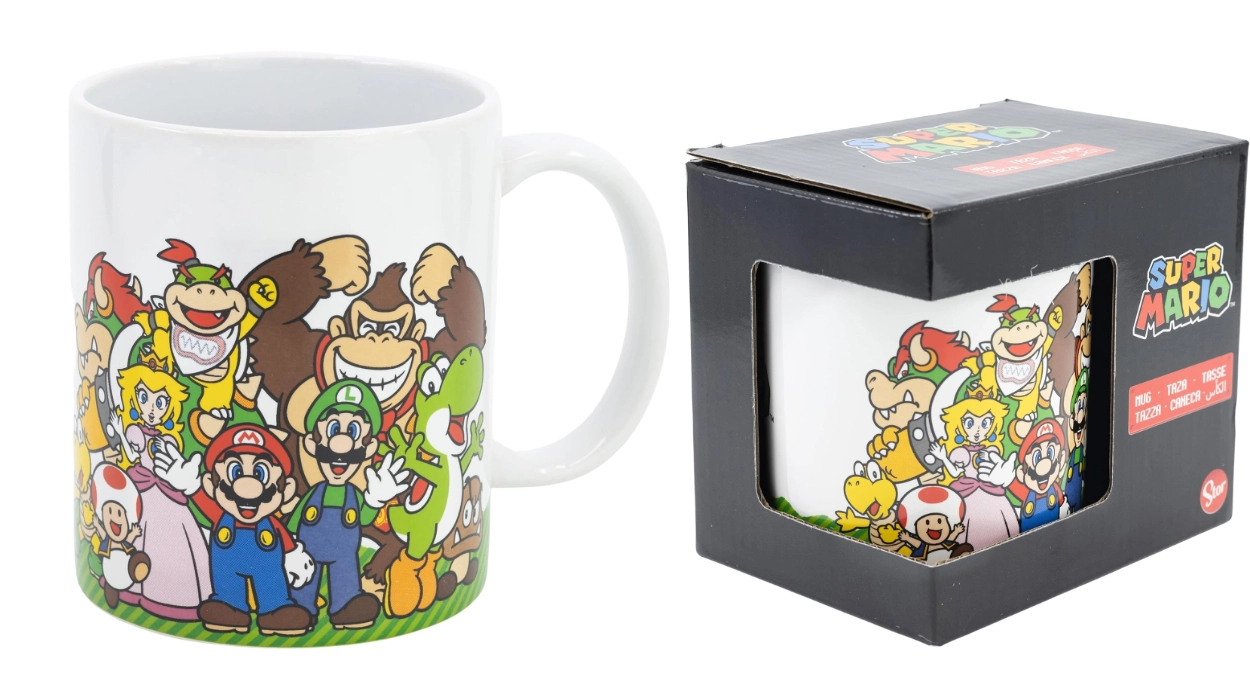 Ahora puedes desayunar con tus personajes favoritos con esta taza cerámica de Super Mario en caja regalo por menos de 7 euretes