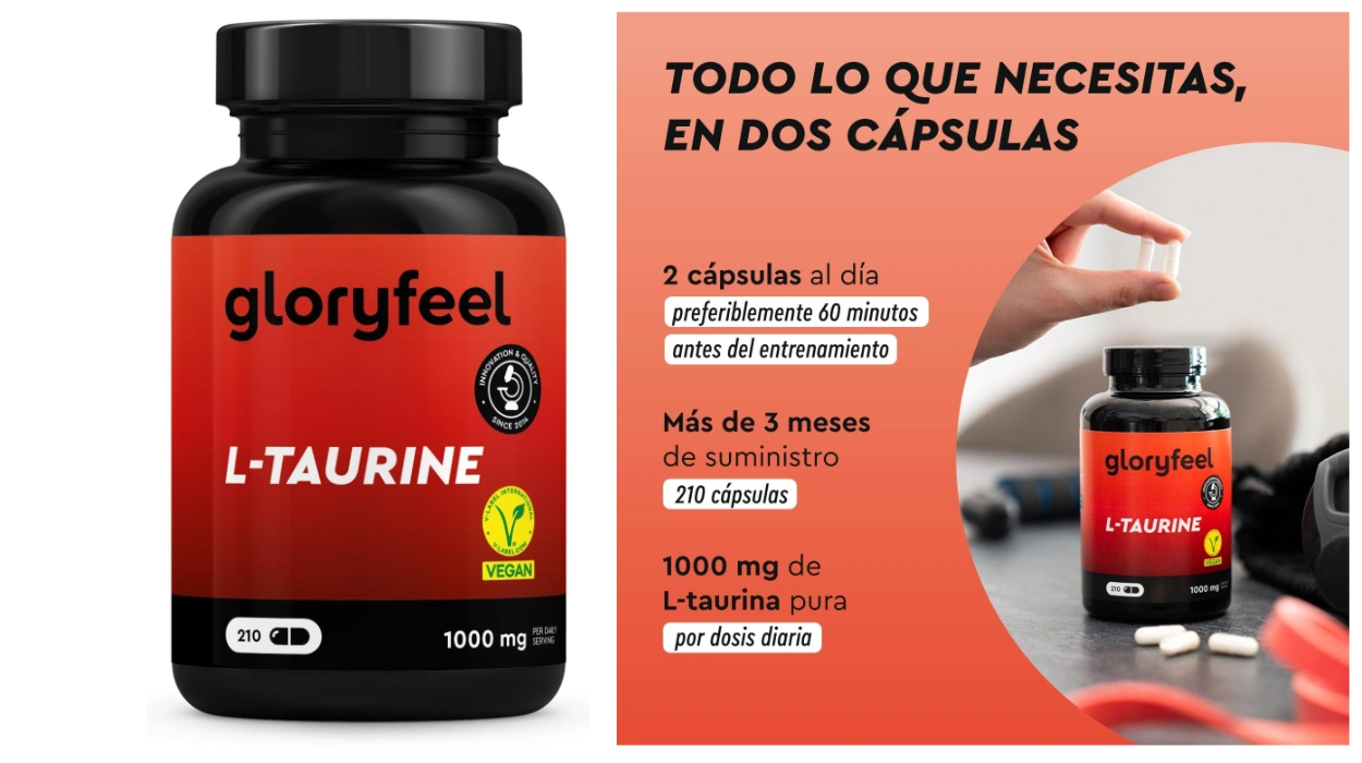 Mejora el rendimiento en tus entrenamientos con este suplemento de L-Taurina Gloryfeel para más de 3 meses por menos de 15€