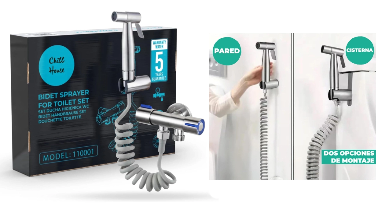 Chollo Ducha higiénica para WC Chill House con grifo, manguera y rociador por sólo 18,48€ (31% de descuento)