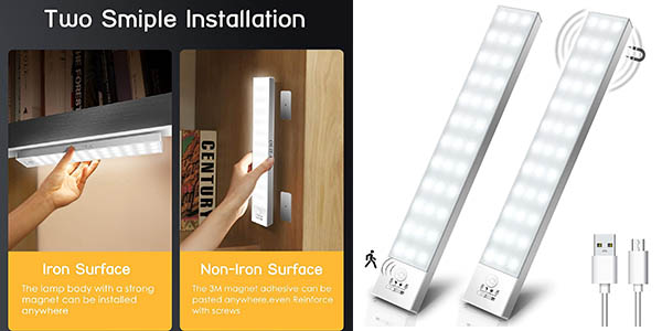 Chollo Pack x2 Luces de armario Ouila con sensor de movimiento por sólo 13,74€ (-31%)