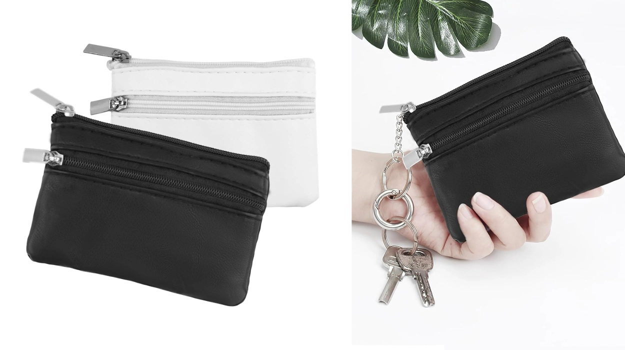 Estos monederos de piel con cremalleras y argolla para llaves caben en cualquier bolsillo y hoy te llevas el pack de 2 unidades por menos 8 euretes