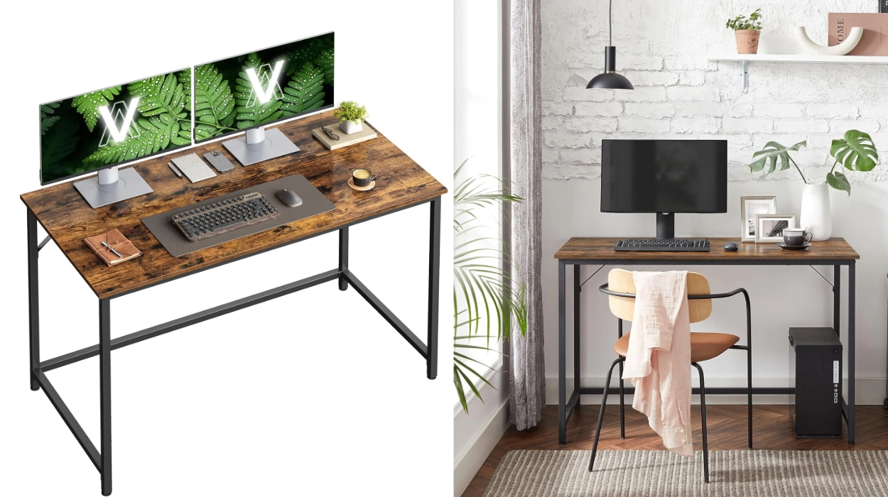 Un escritorio sencillo que encaja en cualquier rincón: Vasagle industrial de 120 cm por sólo 49,29€ con envío gratis (22% de descuento)