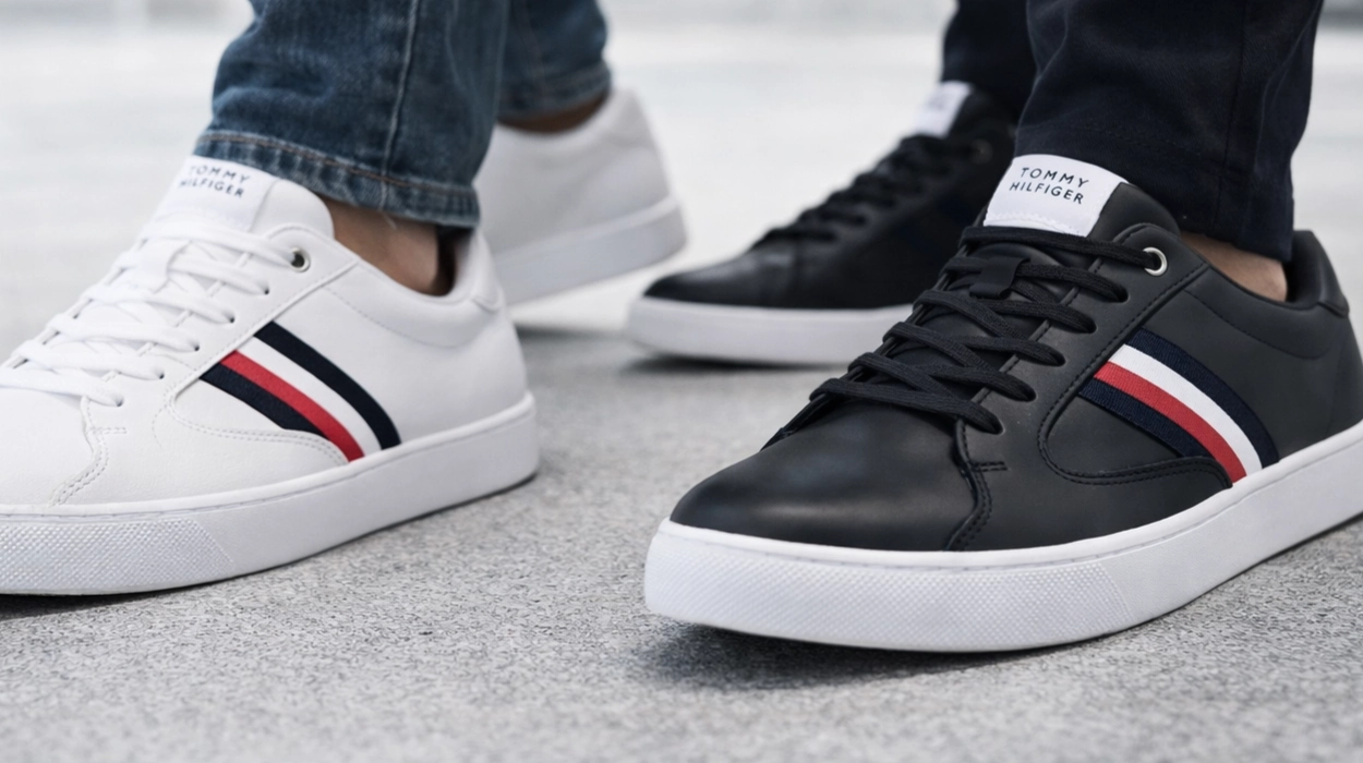 Chollo Zapatillas de piel Tommy Hilfiger Icon Court Stripes para hombre por sólo 49€ con envío gratis (51% de descuento)