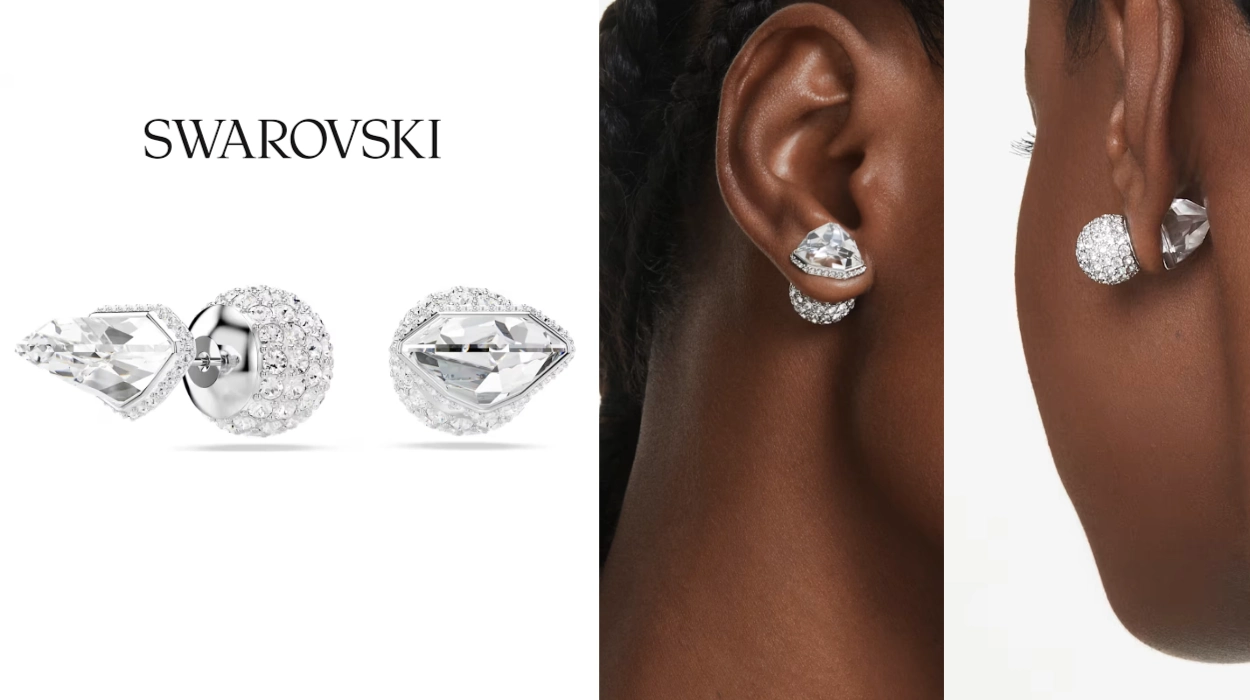 Hoy puedes lucir estos espectaculares pendientes de botón Swarovski Lucent pavé por mucho menos de lo que te imaginas (-55%)
