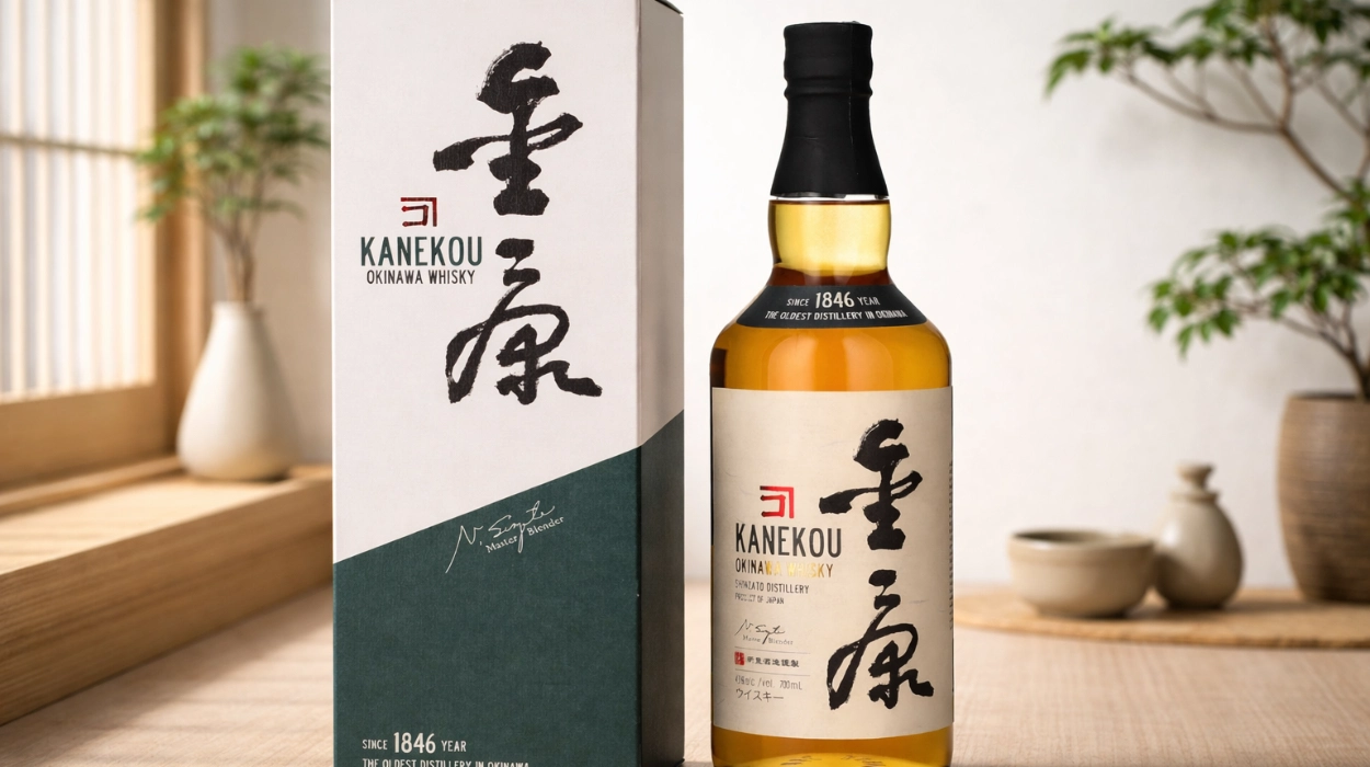 Chollo Whisky japonés Kanekou Okinawa Blended de 700 ml en estuche de regalo por sólo 36,23€ con envío gratis (25% de descuento)