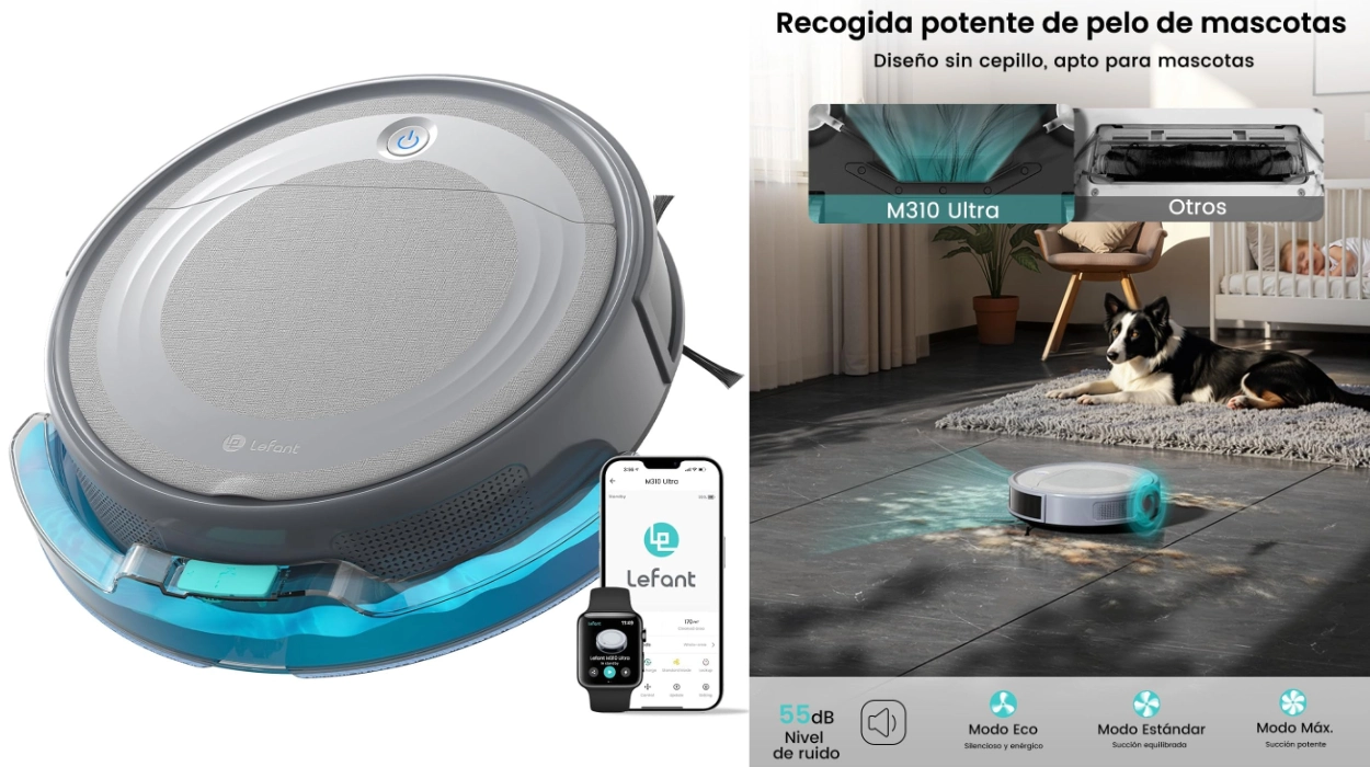 Chollo Robot aspirador y fregasuelos potente Lefant M310 Ultra por sólo 99,58€ con descuento automático (78% de descuento)