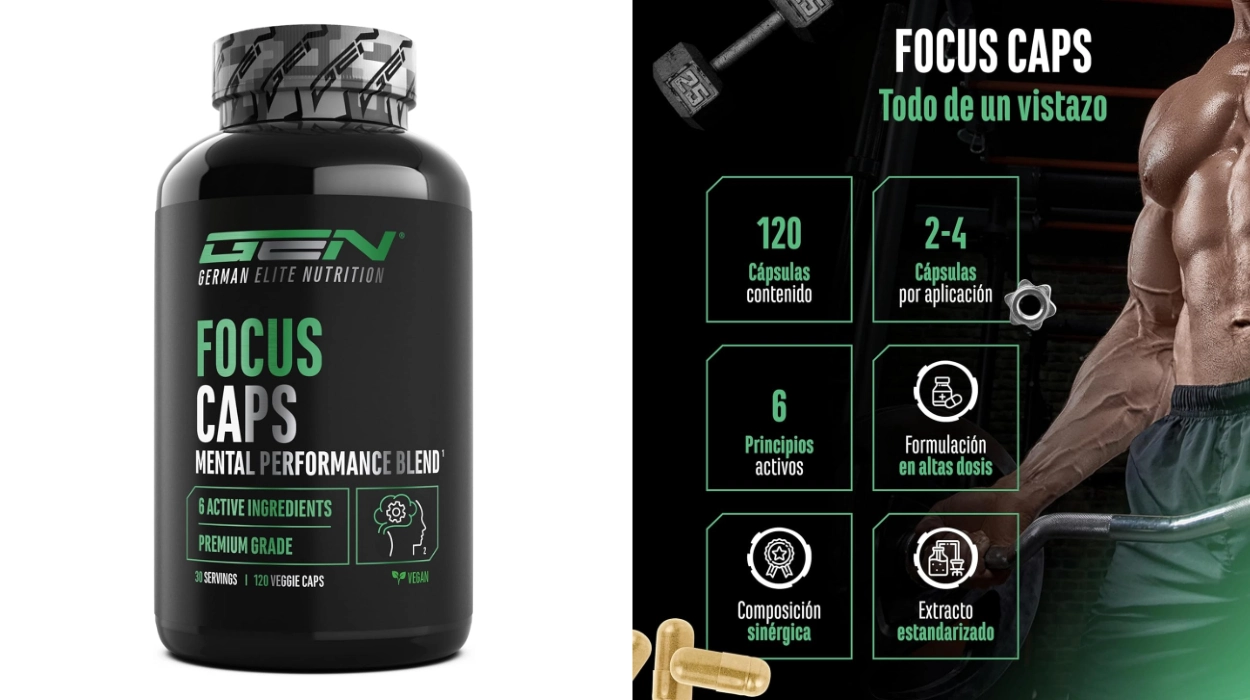 Chollo Suplemento cFocus Caps para el rendimiento mental con cafeína, L-teanina y extractos naturales (120 cápsulas) por sólo 9,99€ (60% de descuento)