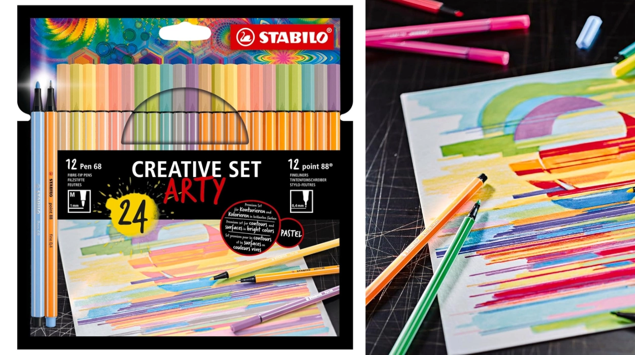 Chollo Estuche de 24 rotuladores pastel Stabilo Arty point 88 y Pen 68 por sólo 13,17€ (55% de descuento)