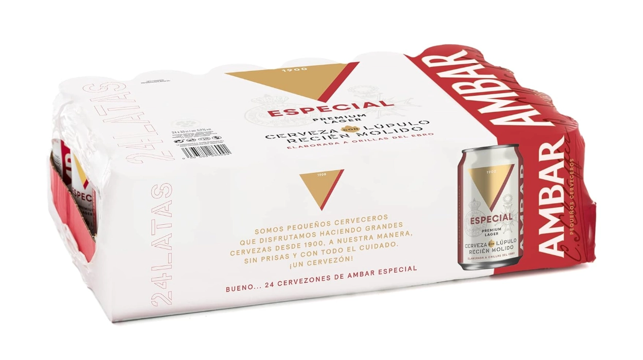 Chollo Pack x48 latas de cerveza Ambar Especial por sólo 26,31€ con descuento al tramitar (-35%) ¡0,55€ cada lata!