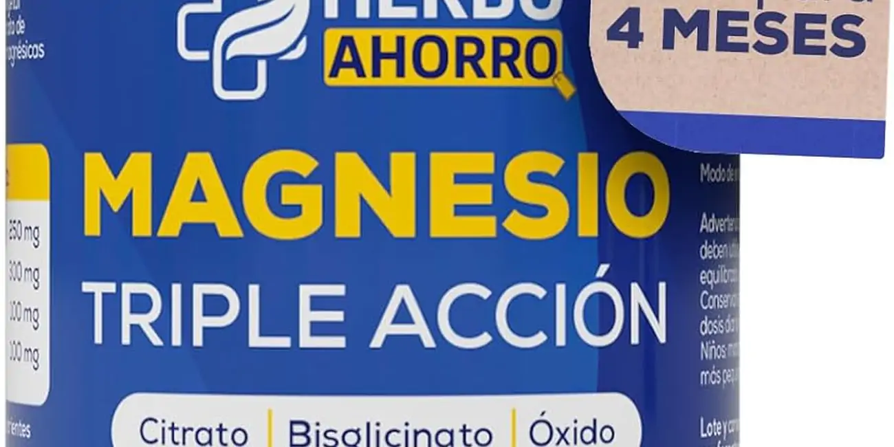 Chollo Bote de Magnesio Complex Triple Acción de 120 cápsulas por sólo 7,22€ (19% de descuento)