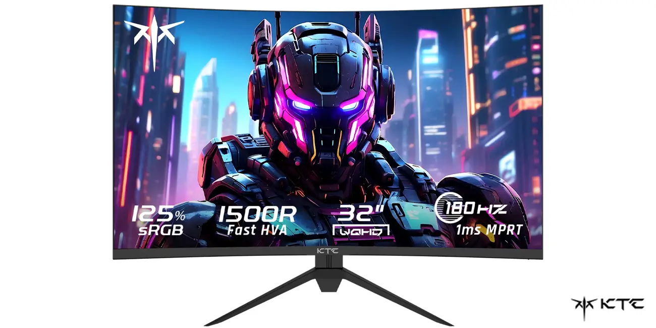 Chollo Monitor gaming curvo KTC H32S17 QHD 180 Hz de 32″ por sólo 120,43€ con cupón y envío gratis (-70%)
