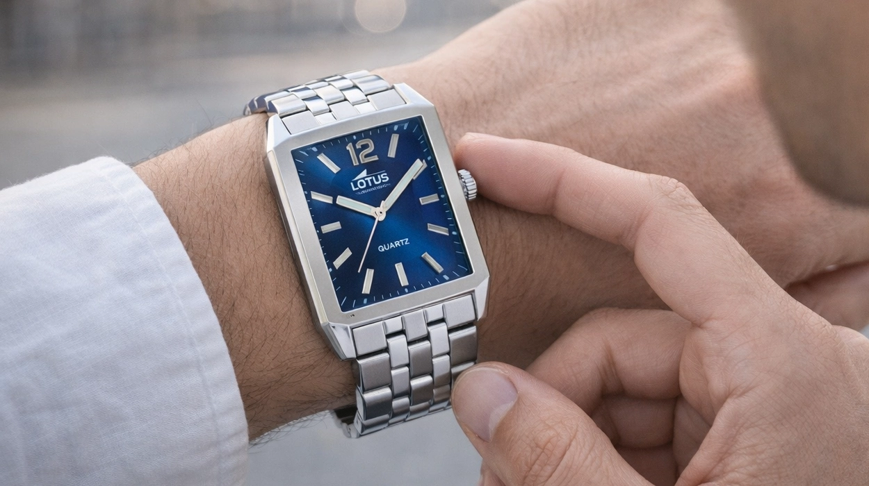 Sencillo, elegante y con presencia: Reloj Lotus Square 18983 para hombre con acabado de acero y estética atemporal por sólo 65,57€ con envío gratis (-34%)