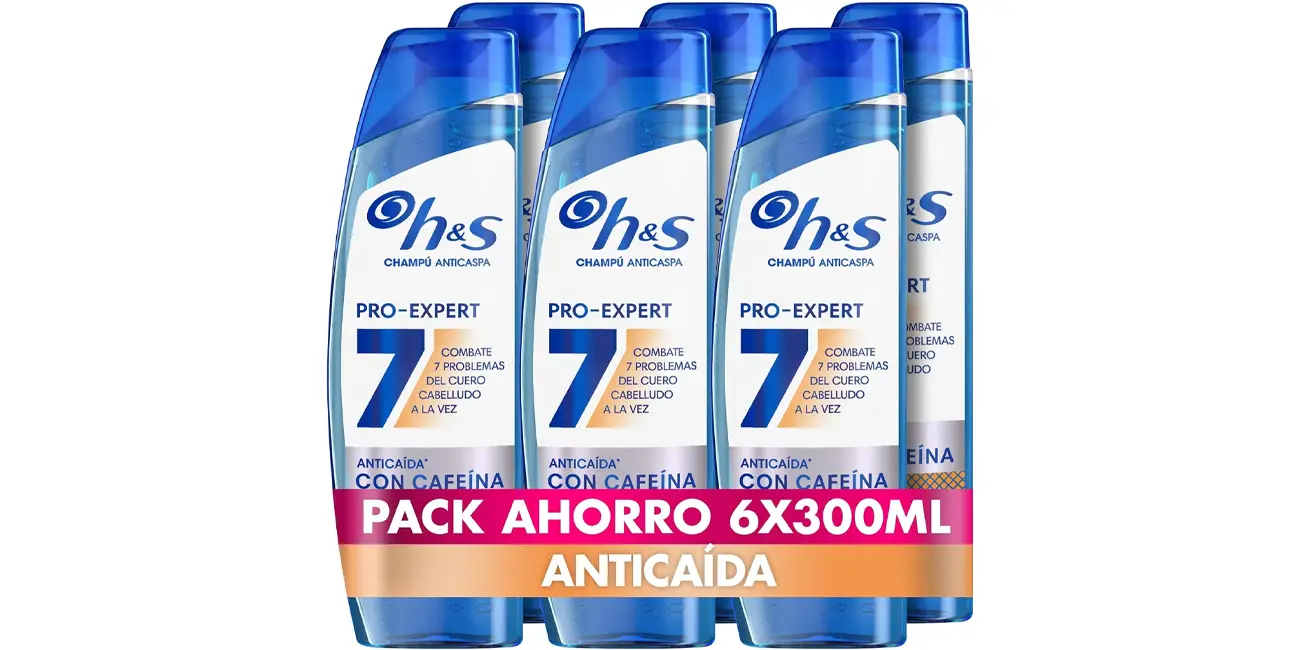 Chollo Pack x6 Champú H&S Pro-Expert 7 anticaspa y anticaída por solo 19,99€ (-33%)