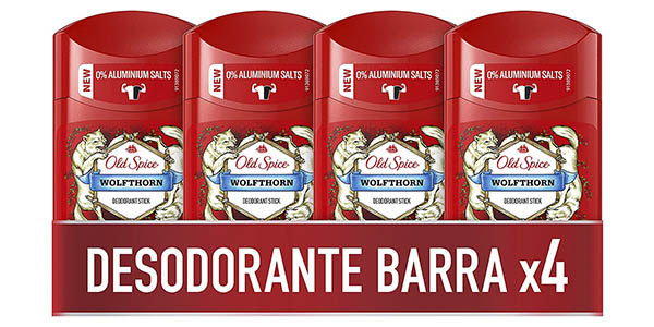 Chollo Pack x4 desodorantes Old Spice Wolfthorn en barra de 50 ml por sólo 9,99€ (-22%) ¡2€ cada uno!