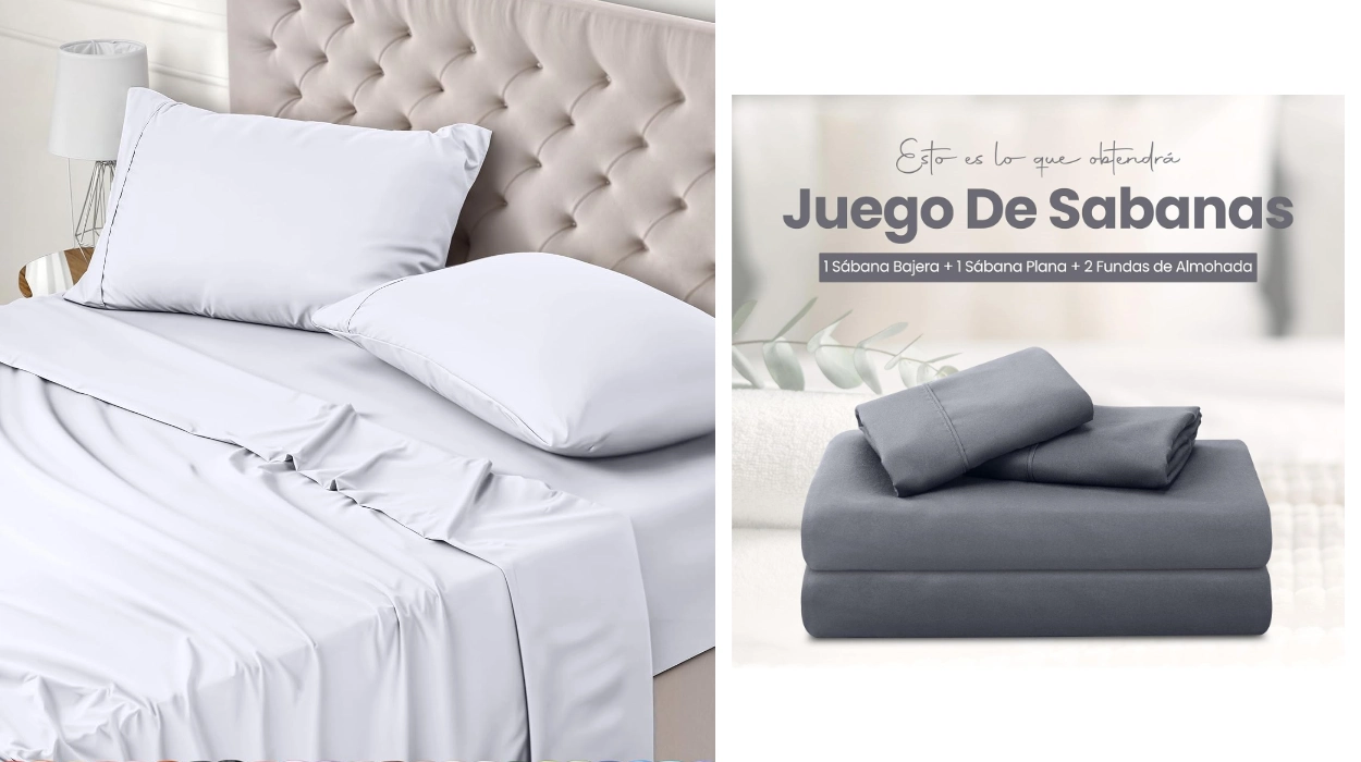 El juego de sábanas superventas de Amazon baja a precio de risa: 4 piezas para cama de 150 x 200 por menos de 14€ ¡Varios colores!