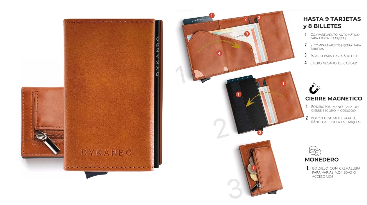 Pásate a la comodidad de las carteras Pop-up: cierre magnético, monedero, bloqueo RFID y NFC por menos de 19€