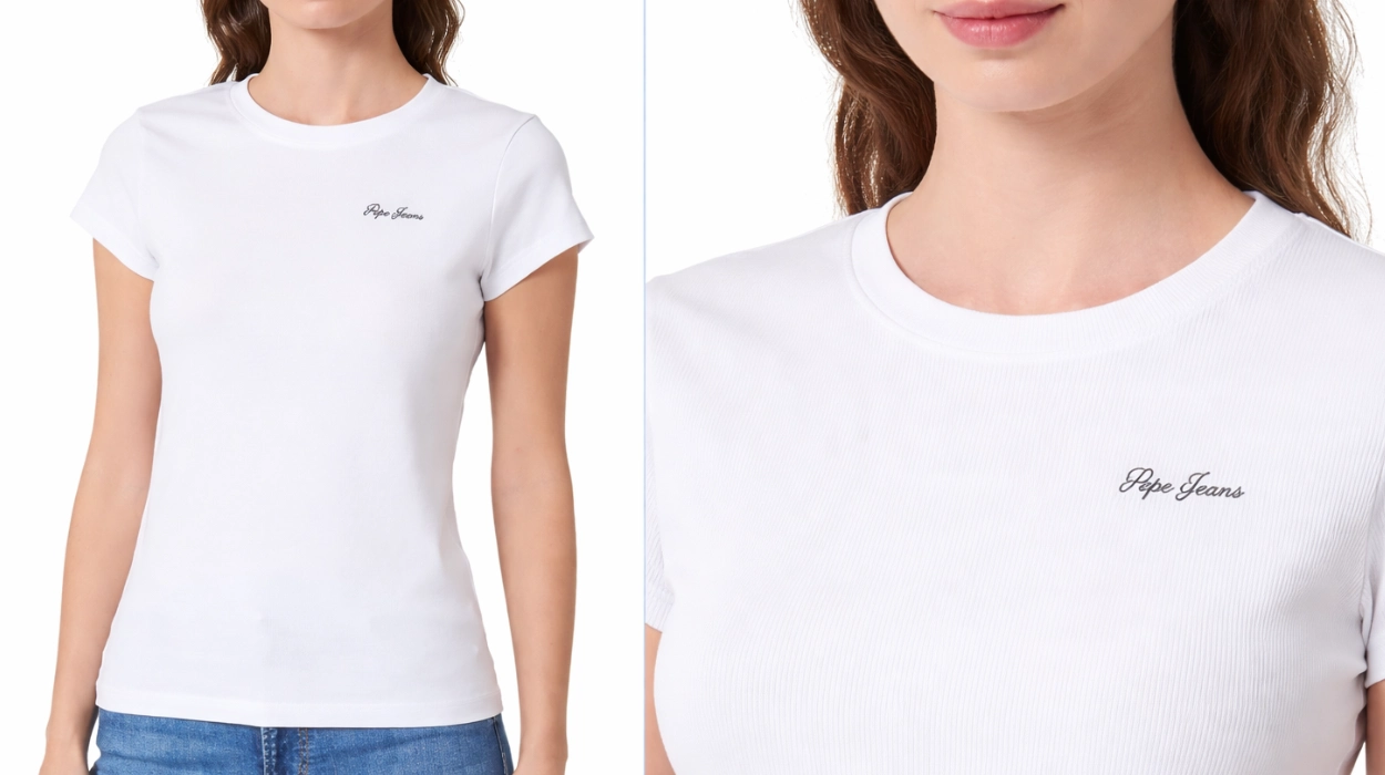 Chollo Camiseta Pepe Jeans Basic Rib de canalé para mujer desde sólo 10,65€ (63% de descuento)