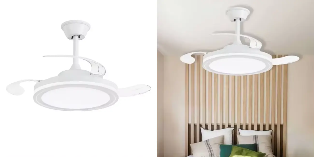 Chollo Ventilador de techo Narvi Jamaica con aspas retráctiles por sólo 35,93€ con cupón y envío gratis (-48%)