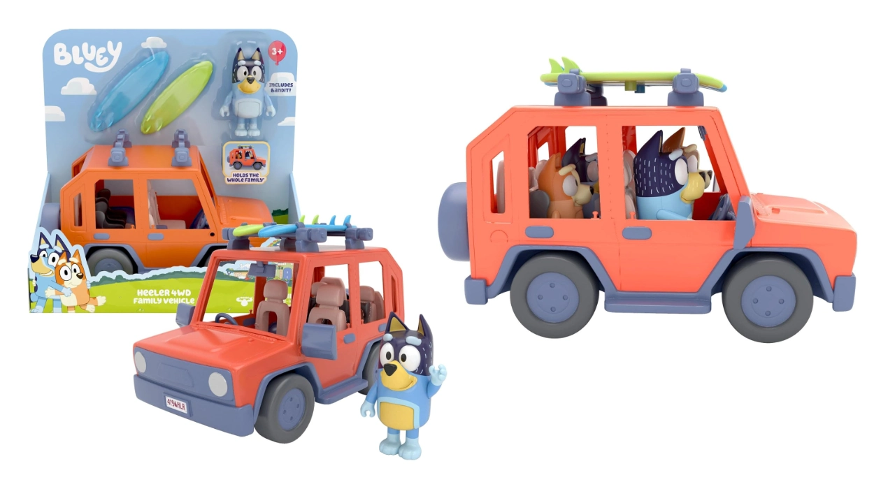 El coche de Bluey para vivir aventuras: Cruiser 4×4 familiar con figura articulada de Brandit y accesorios de surf por sólo 18,49€ (38% de descuento)