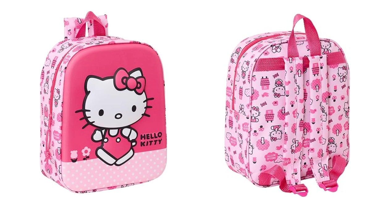 Chollo Mochila de guardería Safta Hello Kitty 3D adaptable a carro por sólo 4,95€ (60% de descuento)